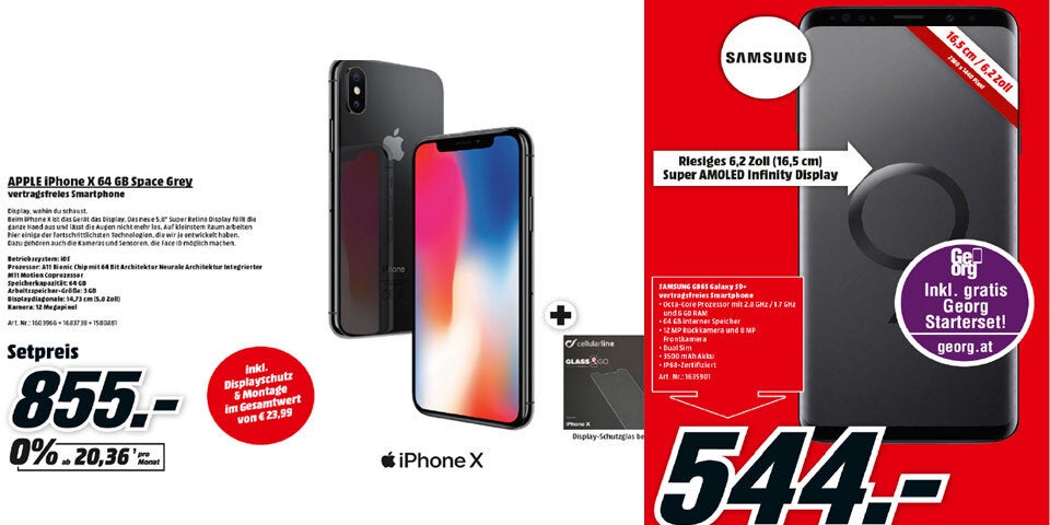 iPhone X, Galaxy S9+, 75-Zoll-TV & Co. zum Kampfpreis