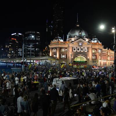 In New York versammelten sich Tausende am Times Square