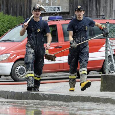Aufräumen nach dem Hochwasser