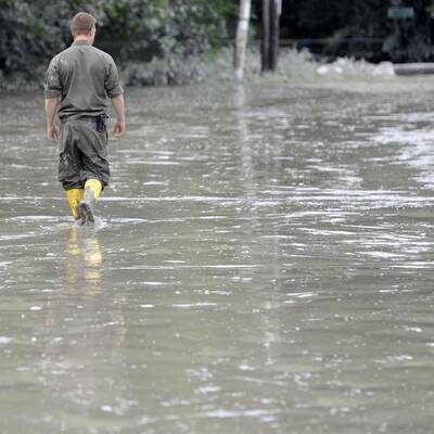 Aufräumen nach dem Hochwasser