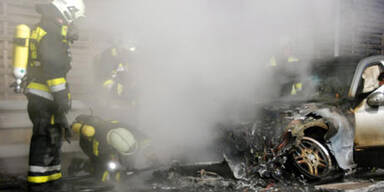 Mercedes brannte auf A2 bei Laxenburg aus