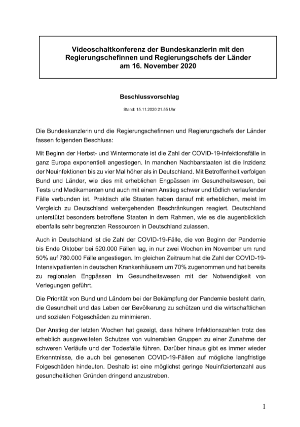 Diese Lockdown-Verschärfung plant Merkel - oe24 hat den Maßnahmen-Entwurf