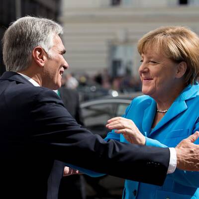 Merkel zu Besuch bei Faymann