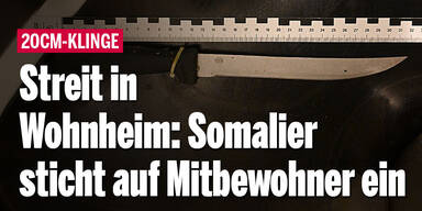 Streit in Wohnheim: Somalier sticht auf Mitbewohner ein