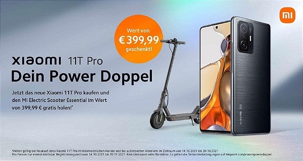 Xiaomi-11T-Pro-Käufer bekommen E-Scooter gratis