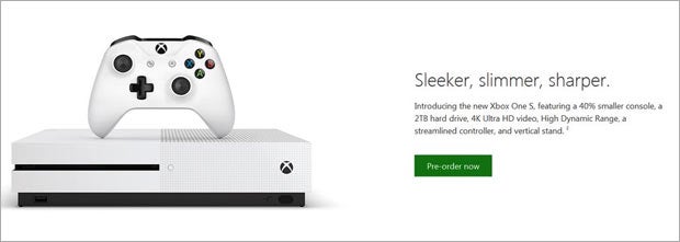 Foto zeigt die neue Xbox One S