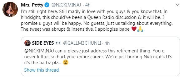 Twitter Nicki Minaj Screenshot