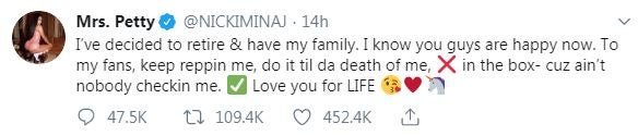 Twitter Nicki Minaj Screenshot