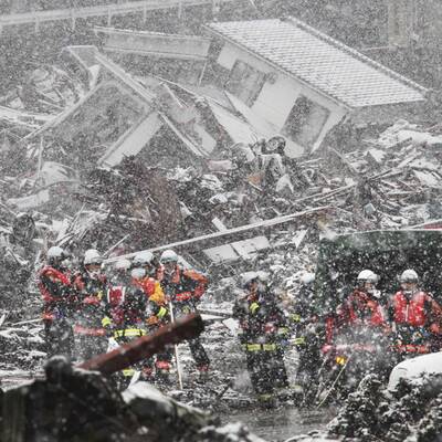 Eiseskälte im Katastrophengebiet