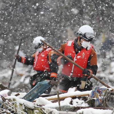 Eiseskälte im Katastrophengebiet