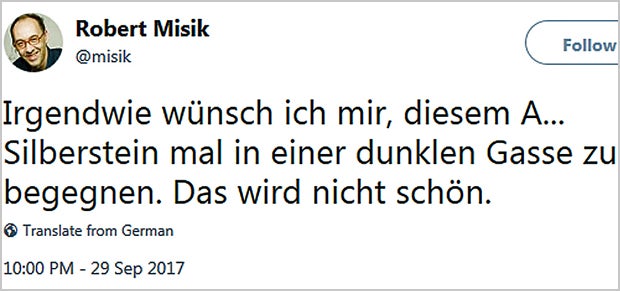 Kanzler-Biograf droht Silberstein