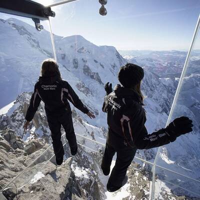 Glaskubus am Mont Blanc