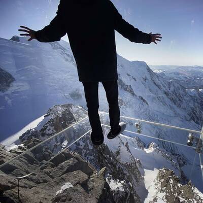 Glaskubus am Mont Blanc