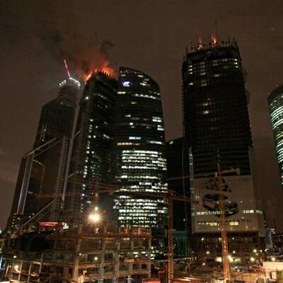 Brand im Federazija-Turm