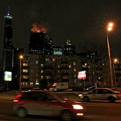 Brand im Federazija-Turm