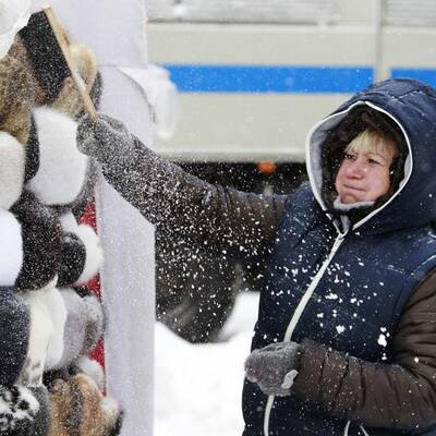 Schneesturm: Verkehrschaos in Moskau
