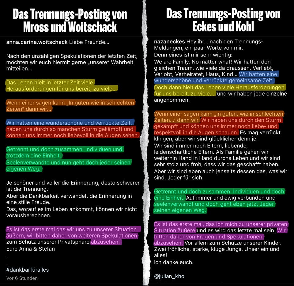 Peinlich: Mross klaut Trennungs-Posting von RTL-Eckes