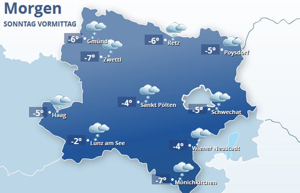 Schnee kommt bis nach Wien