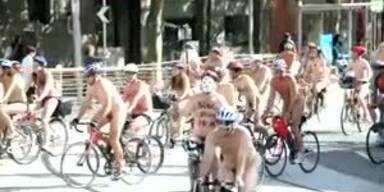 Nackt-Radeln als Umwelt-Protest