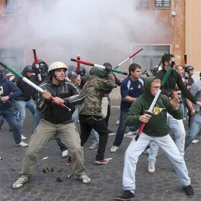 Studentenproteste arten in Rom aus