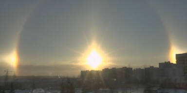 Phänomen Nebensonne über Moskau