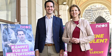 NEOS pr&auml;sentieren Plakate f&uuml;r Wien-Wahl