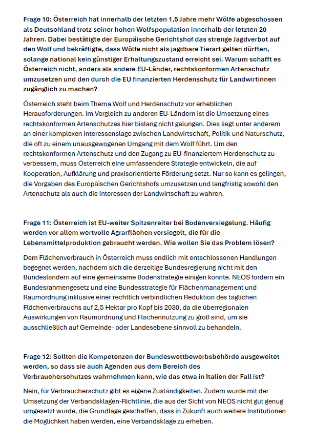 Tiere, Umwelt & Lebensmittel: Der große Parteien-Check zur Nationalratswahl 2024