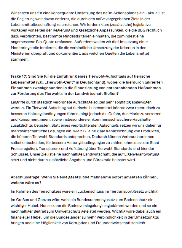 Tiere, Umwelt & Lebensmittel: Der große Parteien-Check zur Nationalratswahl 2024