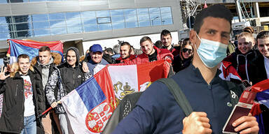 Fan-Empfang f&uuml;r Djokovic in Serbien