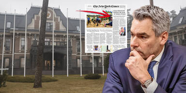 Nehammer auf der Titelseite der "New York Times"