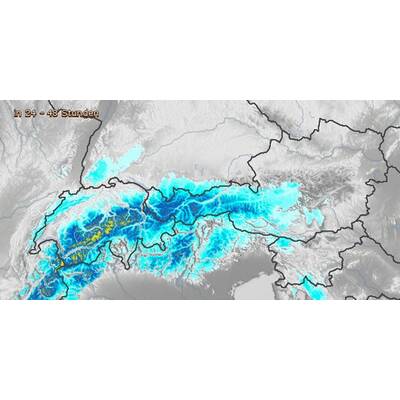 Neuschneevorhersage für Montag