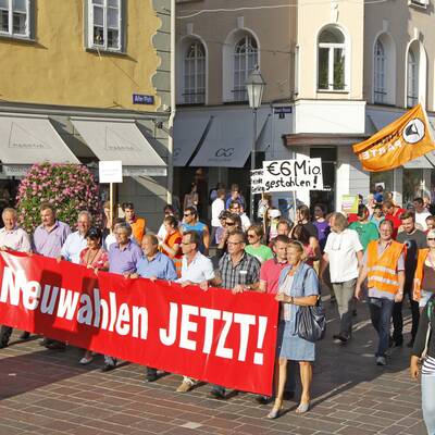 Neuwahl-Demo in Kärnten