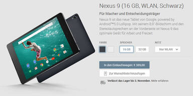 Nexus 9 in Österreich bestellbar