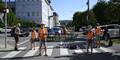 Klimaaktivisten blockierten Straße entlang der Esplanade in Gmunden