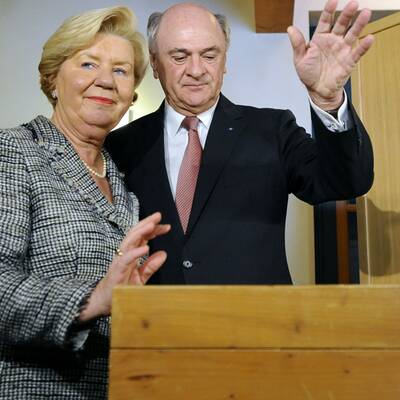 Am Nachmittag zeigt sich Pröll ganz entspannt