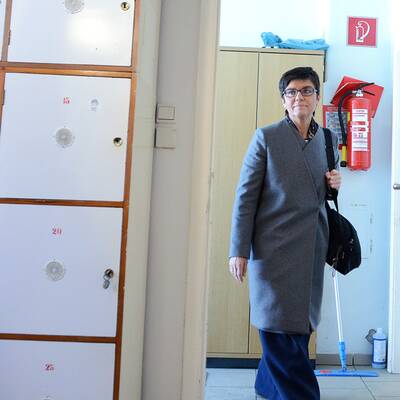 Die Grüne Spitzenkandidatin Madeleine Petrovic bei der Stimmabgabe in Gloggnitz