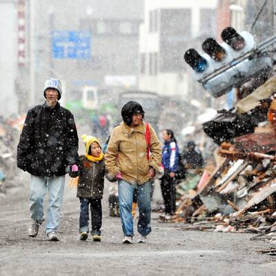 Eiseskälte im Katastrophengebiet