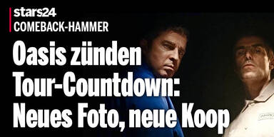Oasis zünden Tour-Countdown: Neues Foto, neue Koop