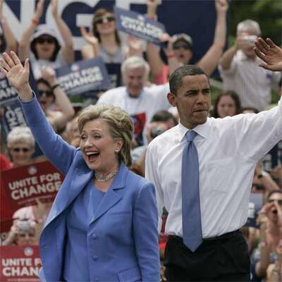 Erster gemeinsamer Auftritt von Obama und Clinton