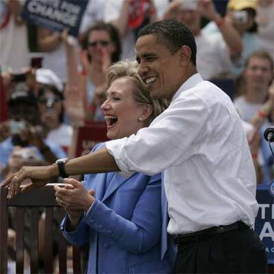 Erster gemeinsamer Auftritt von Obama und Clinton