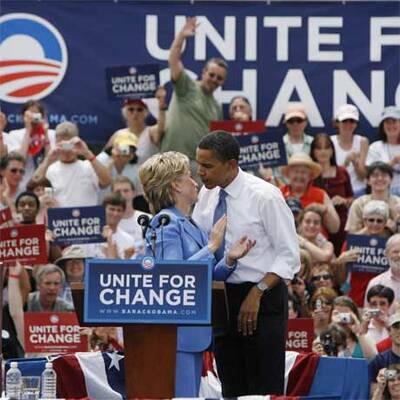 Erster gemeinsamer Auftritt von Obama und Clinton