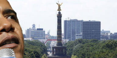 Obama spricht an der Siegessäule