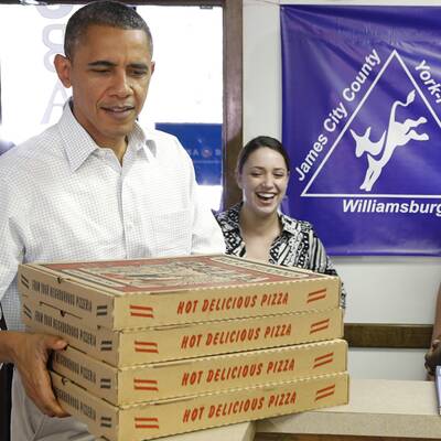 Obama liefert Pizza aus