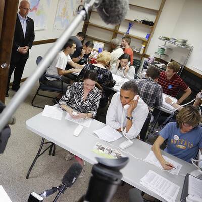 Obama liefert Pizza aus