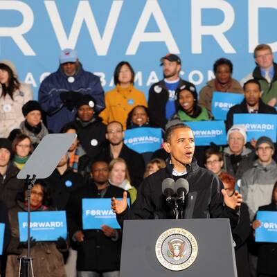 Barack Obama und Bruce Springsteen in Madison / Wisconsin 