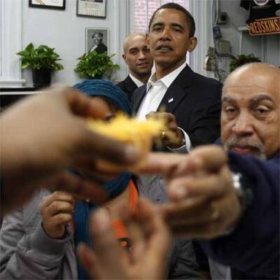 Obama ganz volksnah in Fast Food-Lokal
