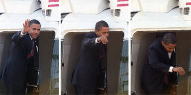 Obama haut sich Kopf am Präsi-Heli an