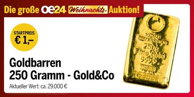 oe24.at Auktion Konsole Goldbarren 250 Gramm 0212