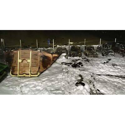 Bilder von der zerstörten Werkstätte in Altheim