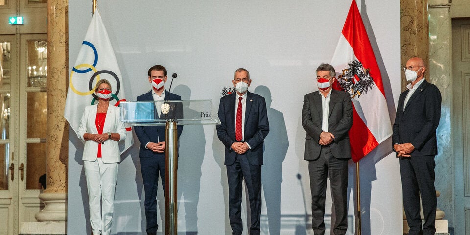 Regierung in der Hofburg bei Verabschiedung des Olympia-Teams